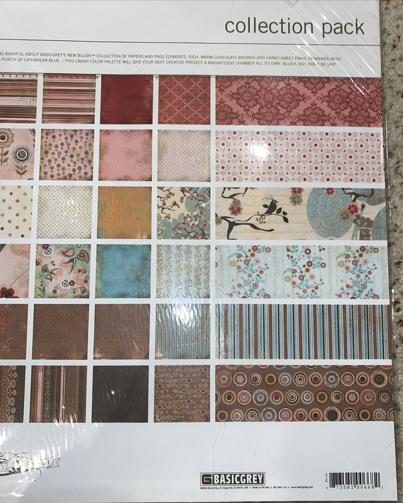 Basic Grey Blush Collection Pack 20 Piece Includes Stickers And Tags ! New