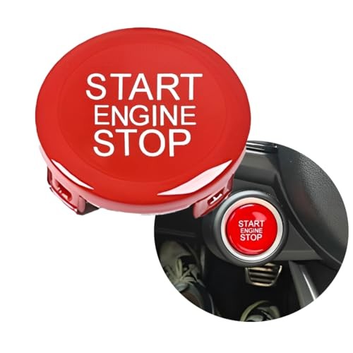 ABS Car Engine Start Stop Switch Button Cover Trim Replacement for Alfa Red