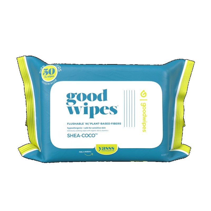 Flushable Butt Wipes, Shea-Coco Scented, 3 Pack, 150 Total Wipes