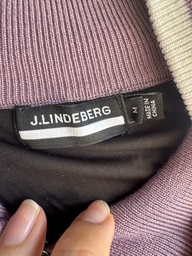 J.Lindeberg Ruth Windbreaker Pullover Wool Sweater Size M Very Grape