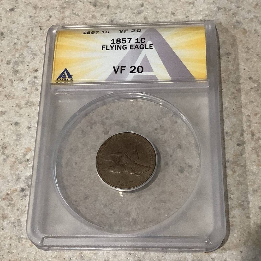 1857 FLYING EAGLE CENT ANACS VF20