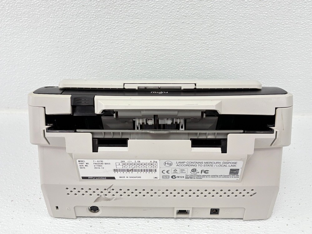 PRE OWNED | Fujitsu fi-6130 Duplex Document Scanner Only - White No Pwr Adapter