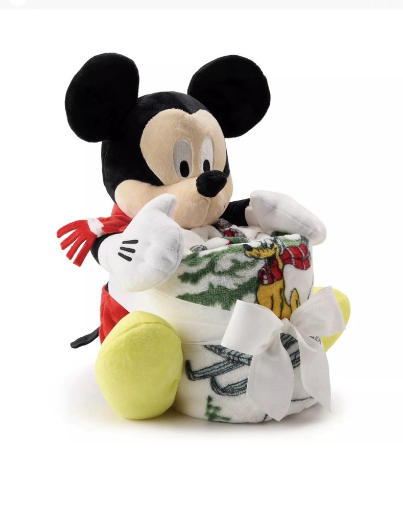 Mickey Mouse Throw Blanket & Plush 19" Mickey Pillow Pal, 2 Pc Cuddle Buddy Set