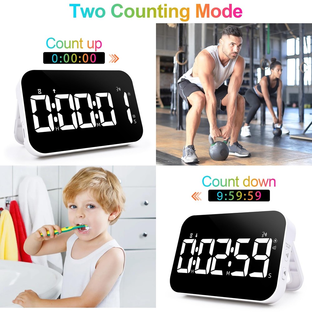 Kitchen Digital Timer, Rechargeable Magnetic Count Down Up Timer, Vibration M...