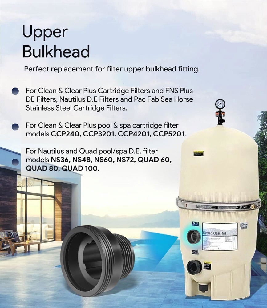 194801 Bulkhead Fitting 2" for Pool & Spa Filter, Clean & Clear Plus, Quad D.E