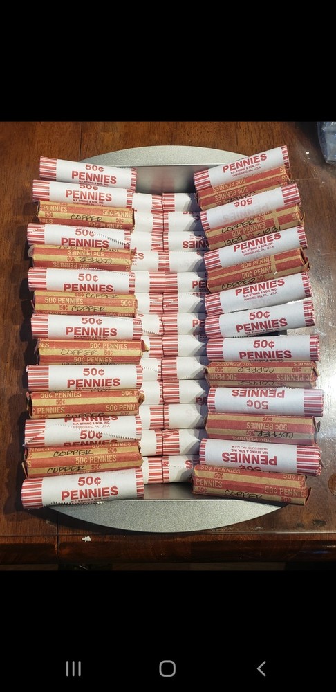 Bulk Copper Penny Rolls 1959-1982