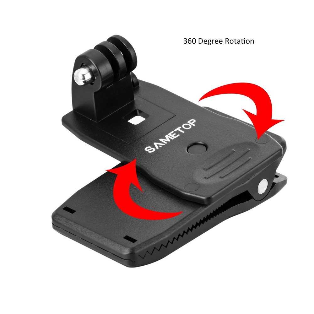 Sametop Backpack Strap Mount Quick Clip 183.55 cubic centimeters, Black