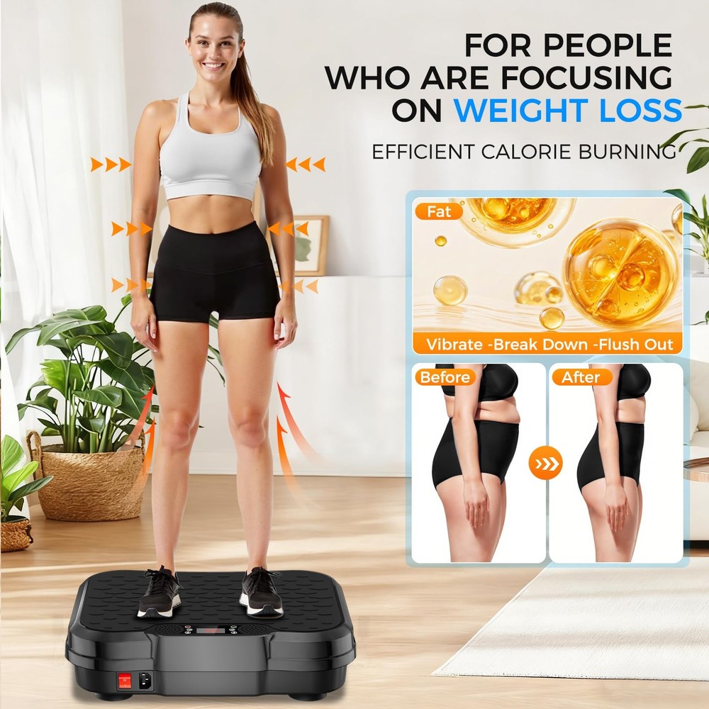 Vibration Plate Exercise Machine,Vibration for Lymphatic Drainage Black