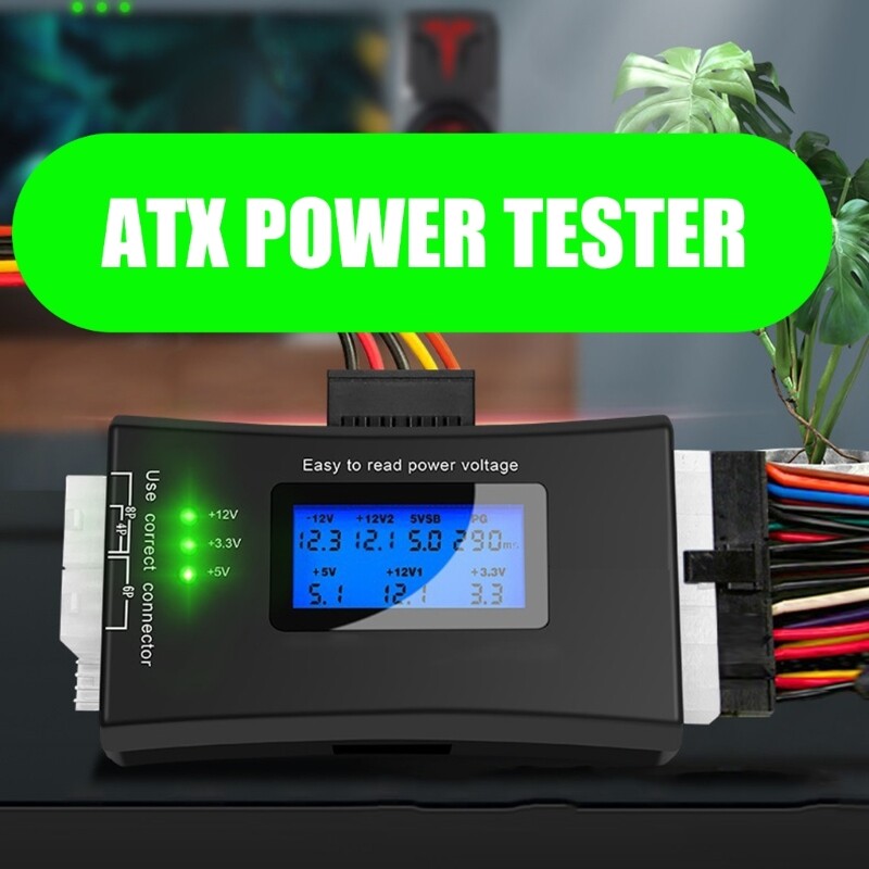 Power Supply Voltage Tester LCD Display Power Supply Checker For Computer