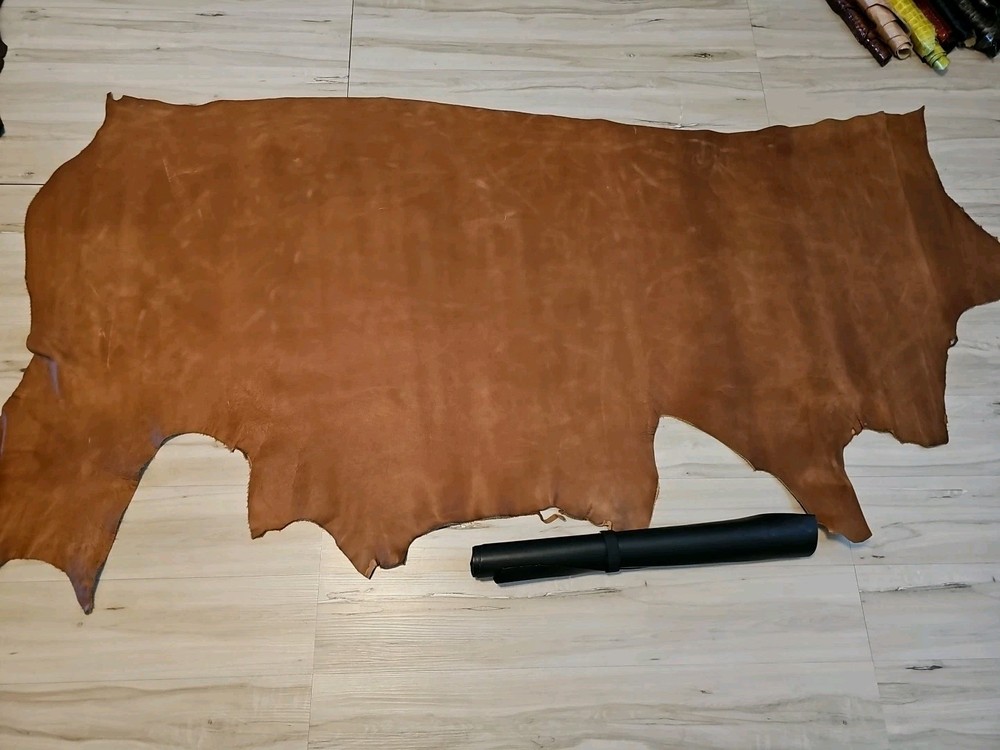 4-5oz SADDLE COGNAC BROWN PULL-UP LEATHER FULL GRAIN SQUARE PANEL,SHEET,12x12x24
