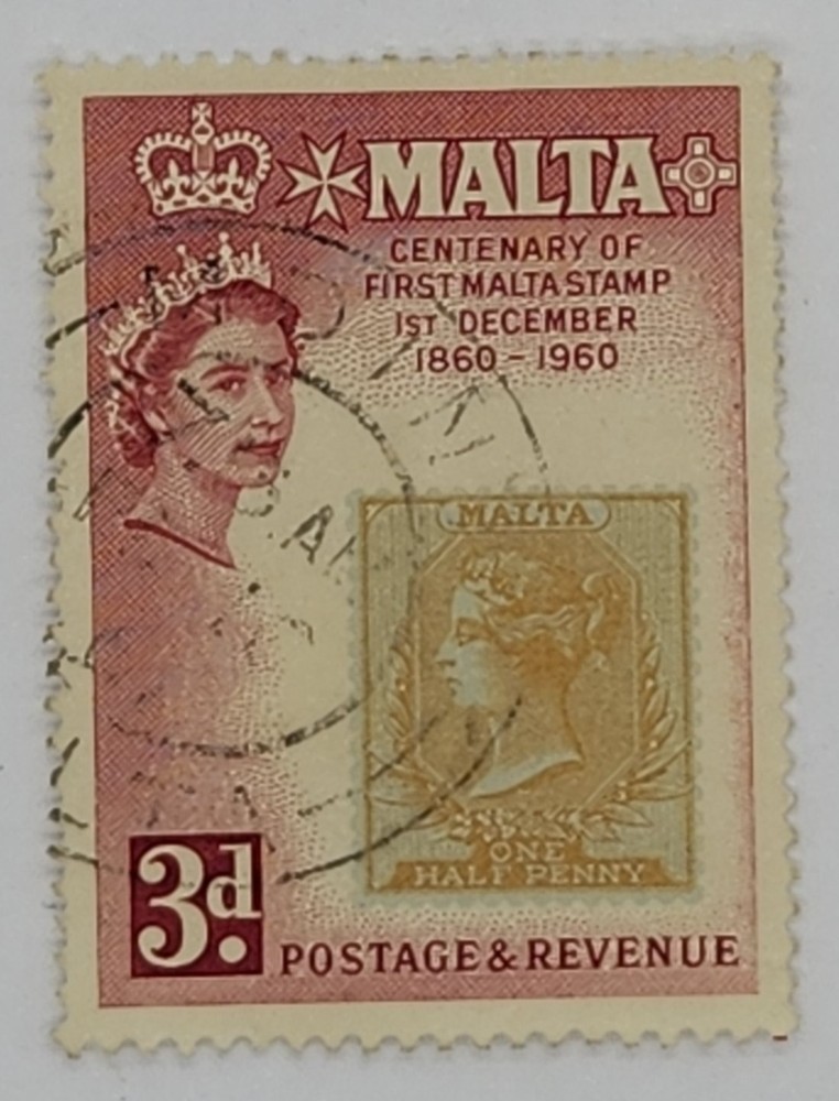 Postage Stamp Malta 1960 Yvert Centenary 3d Used
