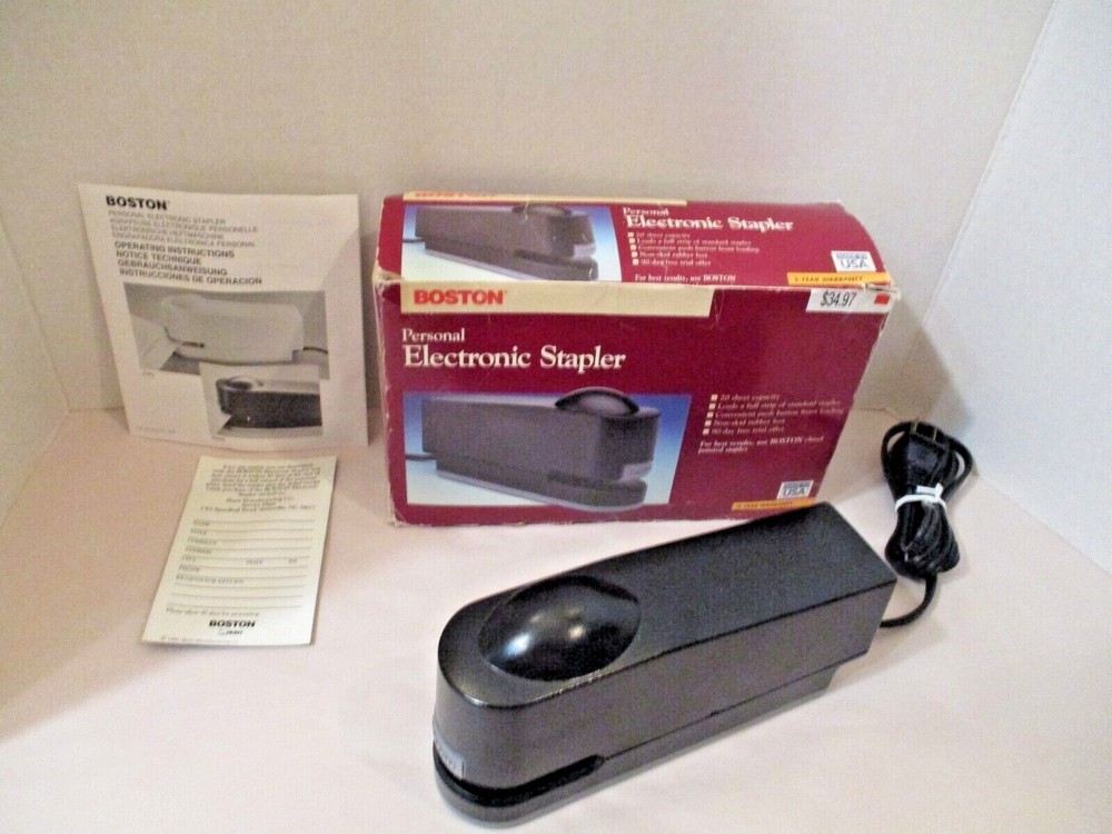 BOSTON Personal Electronic Stapler 20 Sheet Capacity Model 73101 Black in Box