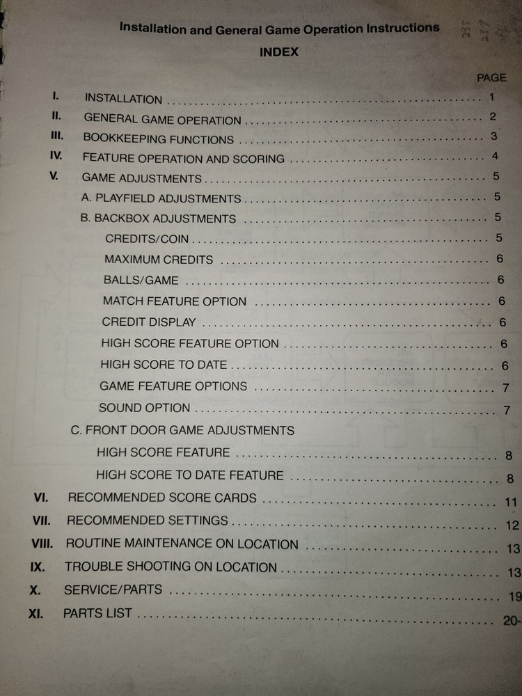 Xenon Pinball Manual + Bally Manual