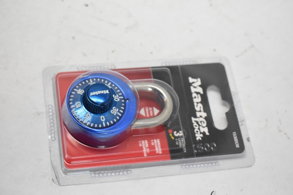 Master Lock Combination Padlock 1-7/8 Assorted 1530DCM Hardened Shackle Blue