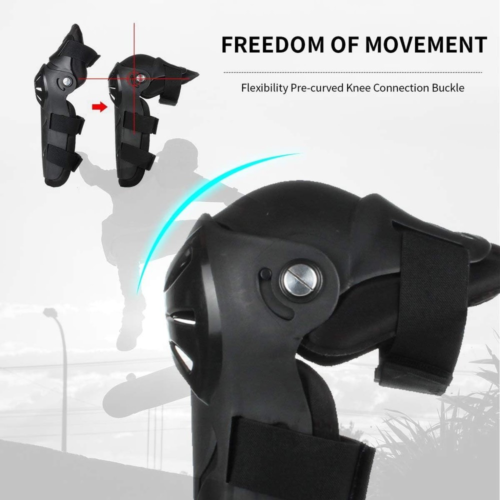 4 Pack Knee and Elbow Pads Adjustable Protective Armor for Motorcycle Cycling