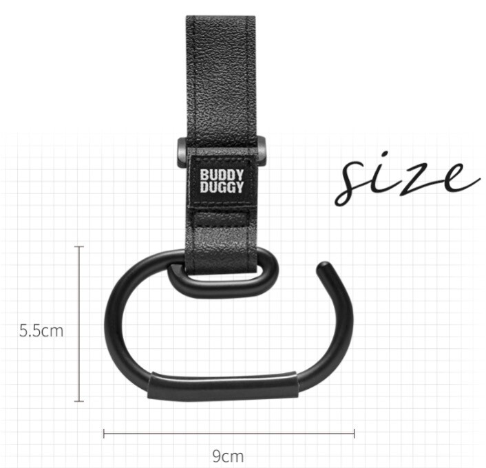 buddy duggy stroller hook nonslip - black