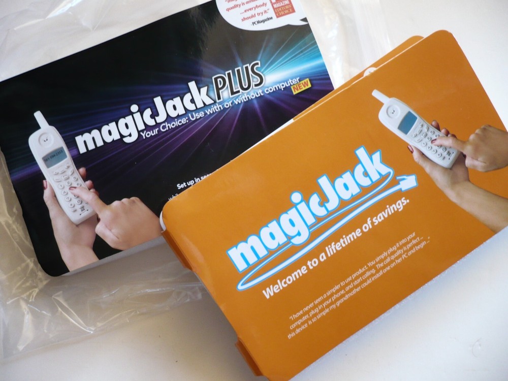 MAGIC JACK and MAGIC JACK PLUS, TWO COMPLETE KITS SETS, RETRO PHONE COLLECTIBLE