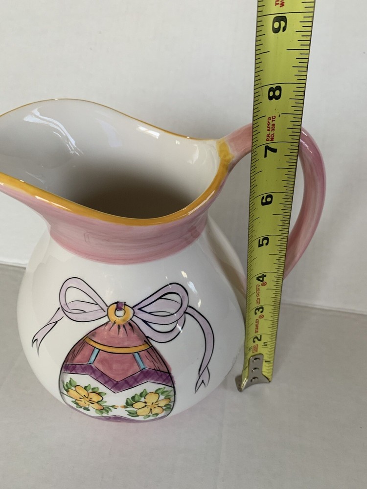 Vintage White & Pink Easter Pitcher Easter Decoration