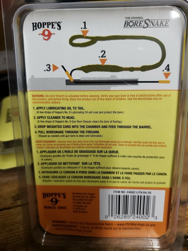 BoreSnake Hoppe's Original Pistol with Den