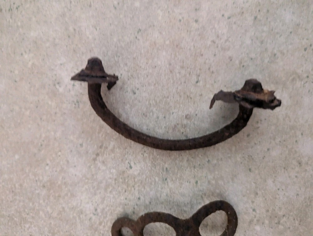 Lot Of 11 Rusty Old Hardware Pcs,Wrench,Hook,Loop,Ring, Handle,Latch,Primitive