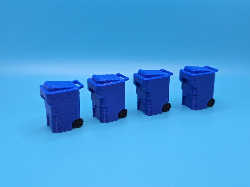 1/50 Scale Trash Bins *4 Pack* in Blue