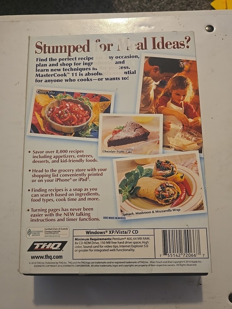 Master Cook - Version 11 PC Game / Cookbook CD-ROM - Free S&H