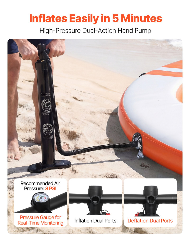 Inflatable Floating Dock, 10 FT Inflatable Dock Platform, Orange