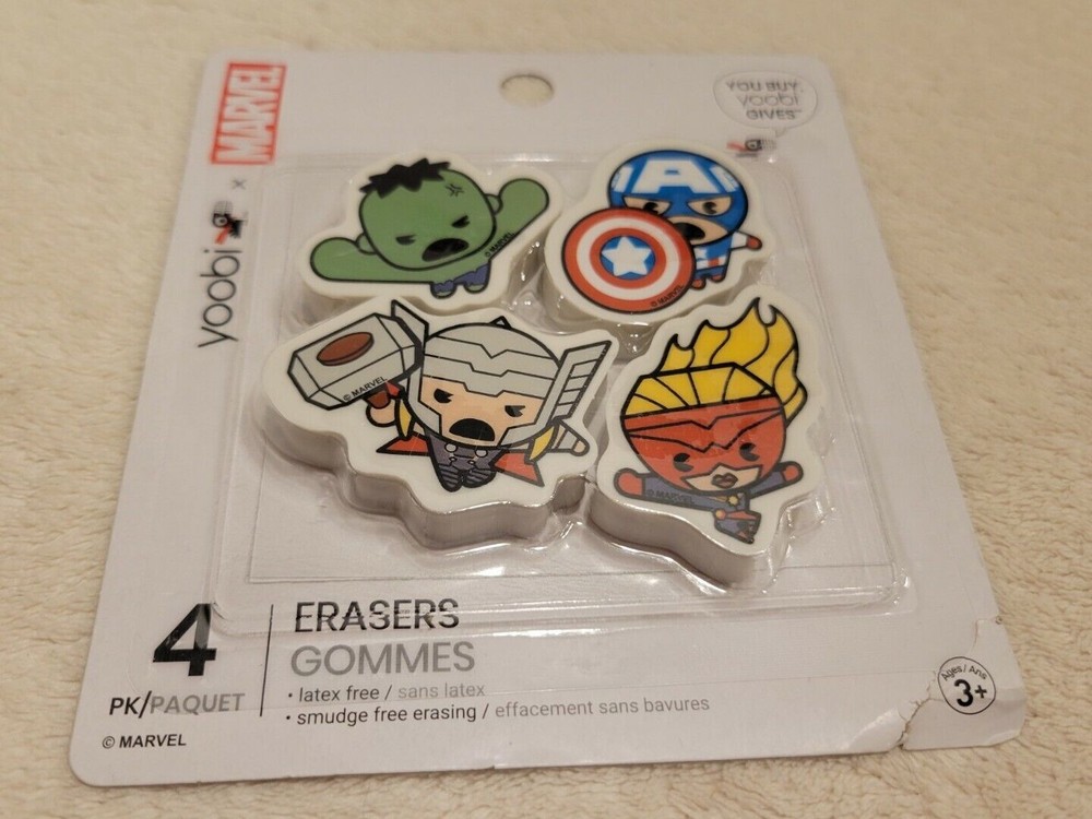 Yoobi marvel Erasers & Superman Mini Markers