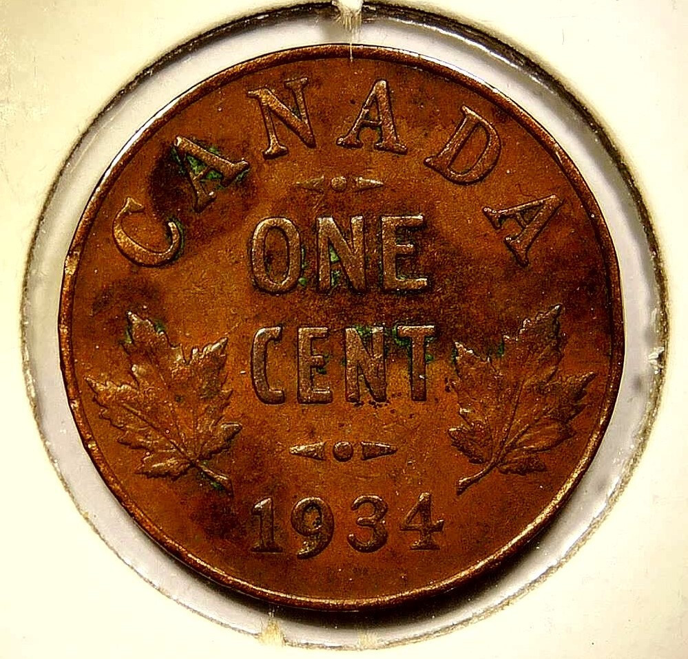 1934 Canada Small Cent King George V