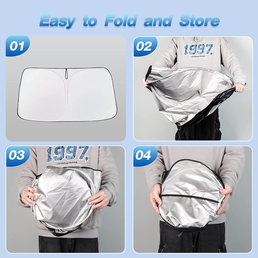 Compatible With Tesla Model 3 Model Y Front Windshield Sunshade Cover Foldable
