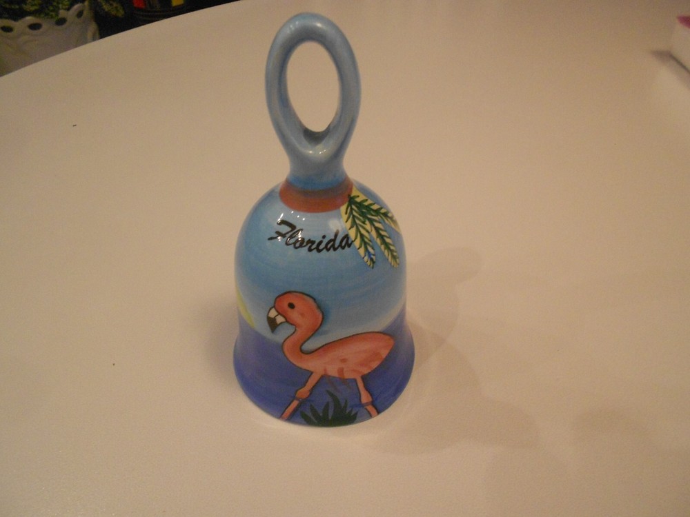 FLORIDA CERAMIC SOUVENIR BELL 5" HIGH