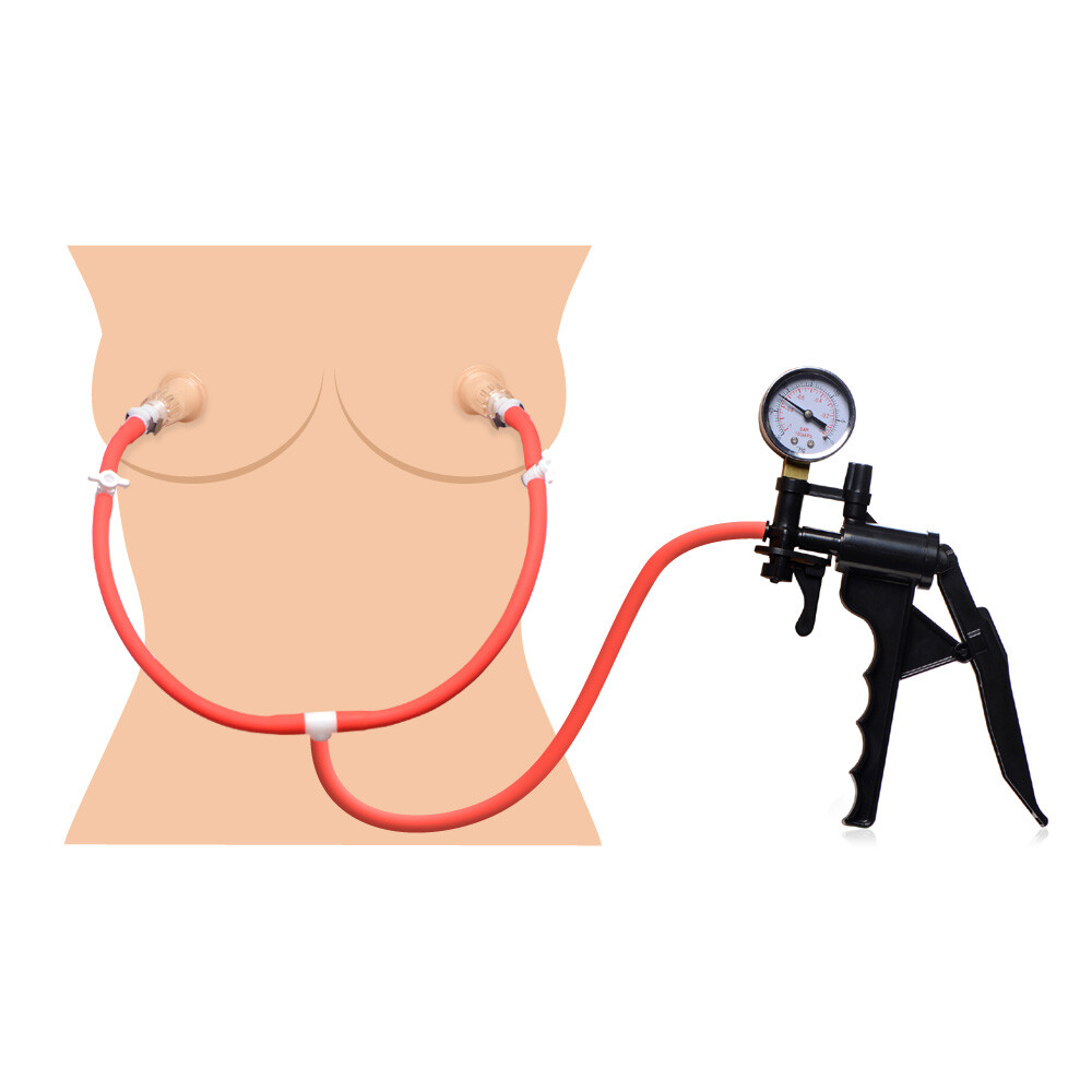 Master Series Nipple Pump Suction Stimulation Increase Size and Sensitivity Red