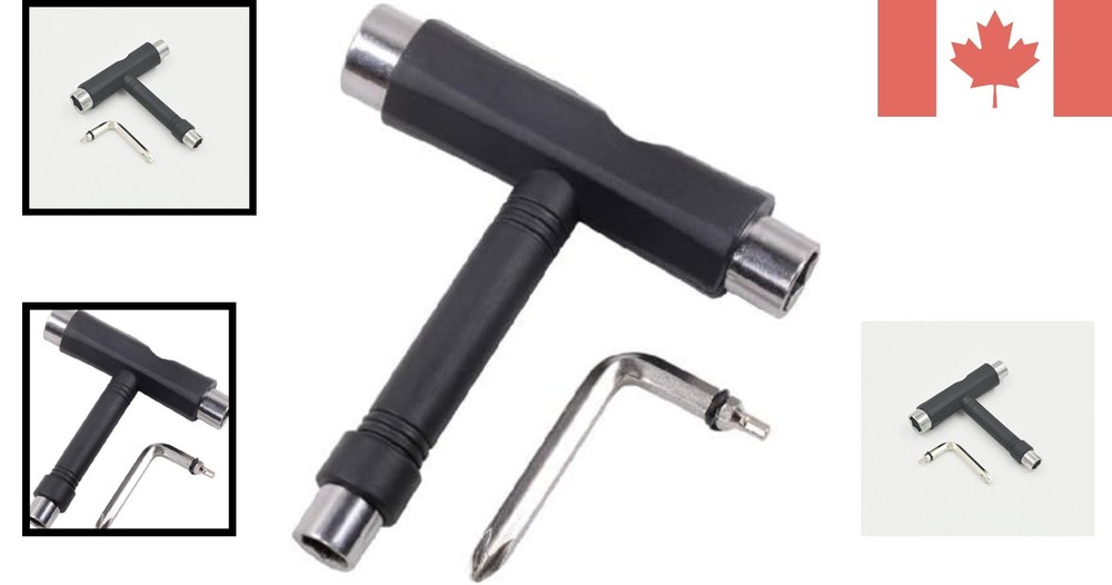 Multi-Functional Skateboard T-Tool | Portable Tool with Screwdriver and Sockets