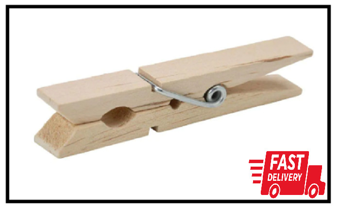 (50-Pack) Natural Wood Clothespins