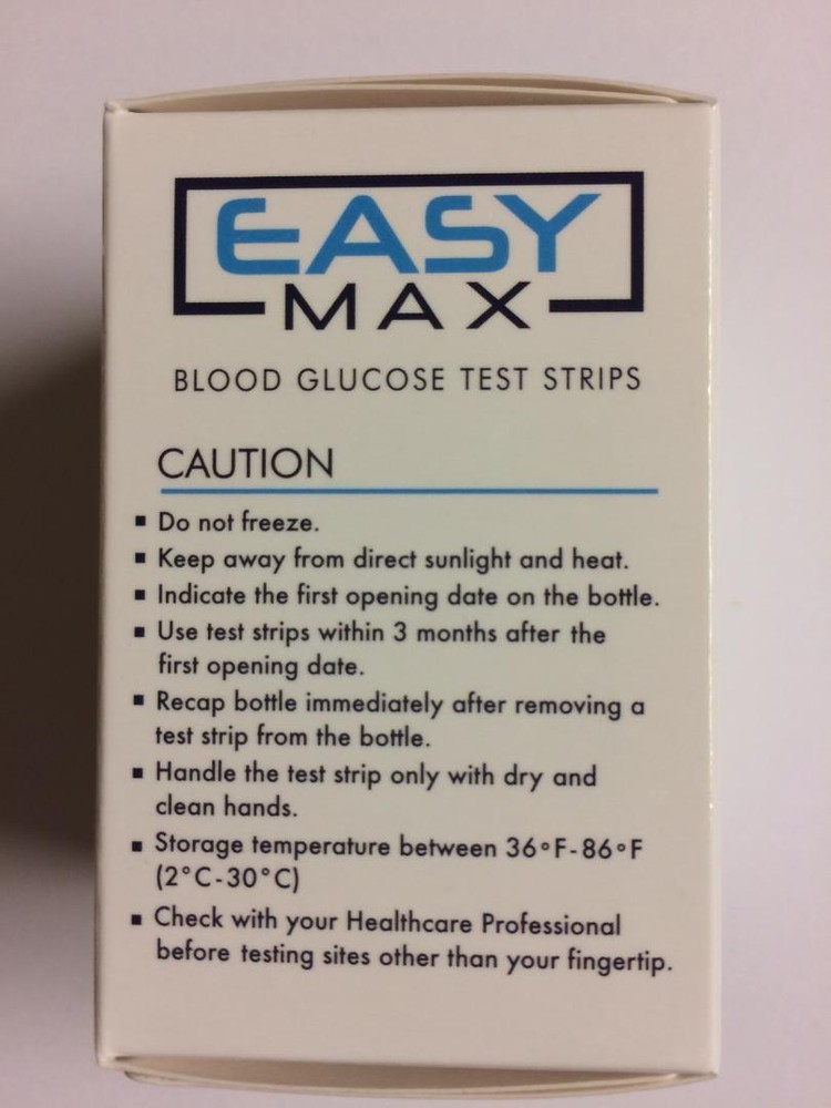 EASYMax Blood Glucose 100 Test Strips Exp: 8/30/2024