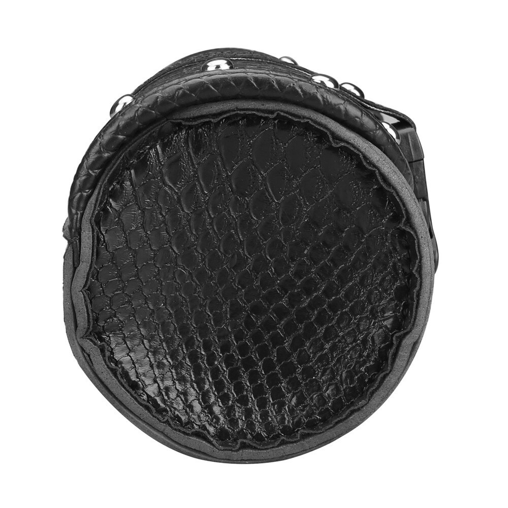 Motorcycle Front Fork Tool Roll Bag PU Leather Saddlebag Handlebar Storage Pouch
