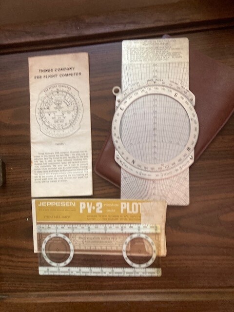 VINTAGE METAL E6B FLIGHT COMPUTER W/ MANUAL ALTITUDES , Instruc. & PV-2 Plotter