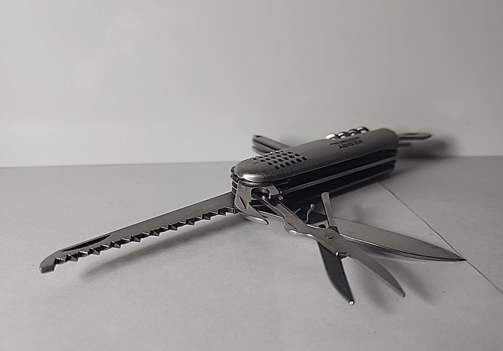 10-in-1 Folding Pocket Knife, Survival Multi-Tool