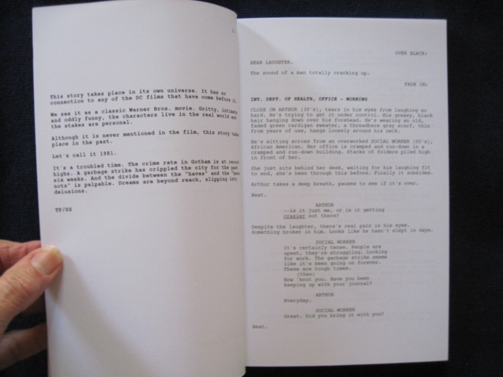 ORIGINAL SCRIPT - JOKER - OSCAR CONSIDERATION 1st Ed in Book Form