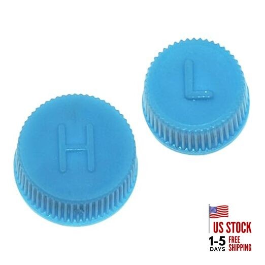 Blue Replacement Car A/C Valve Core Caps, Leakproof R134a Air Conditioning 2PCS