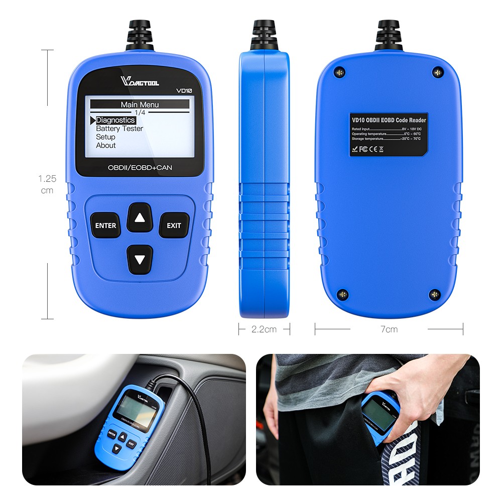 2026 VDIAGTOOL VD10 Code Reader OBD2 Scanner Diagnostic Read Engine Fault Code
