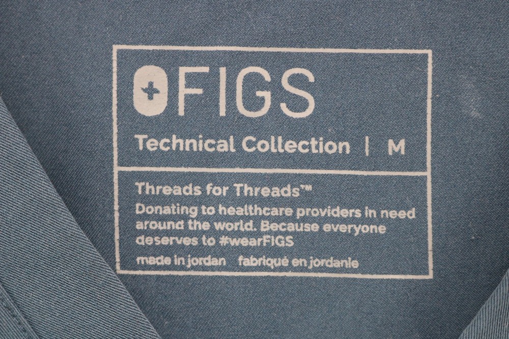 Figs Navy Blue Scrub Top-Size Medium
