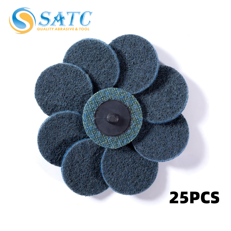 25PACK 2 inch Roll Lock Die Grinder Sanding Pads Fine Surface Conditioning Discs