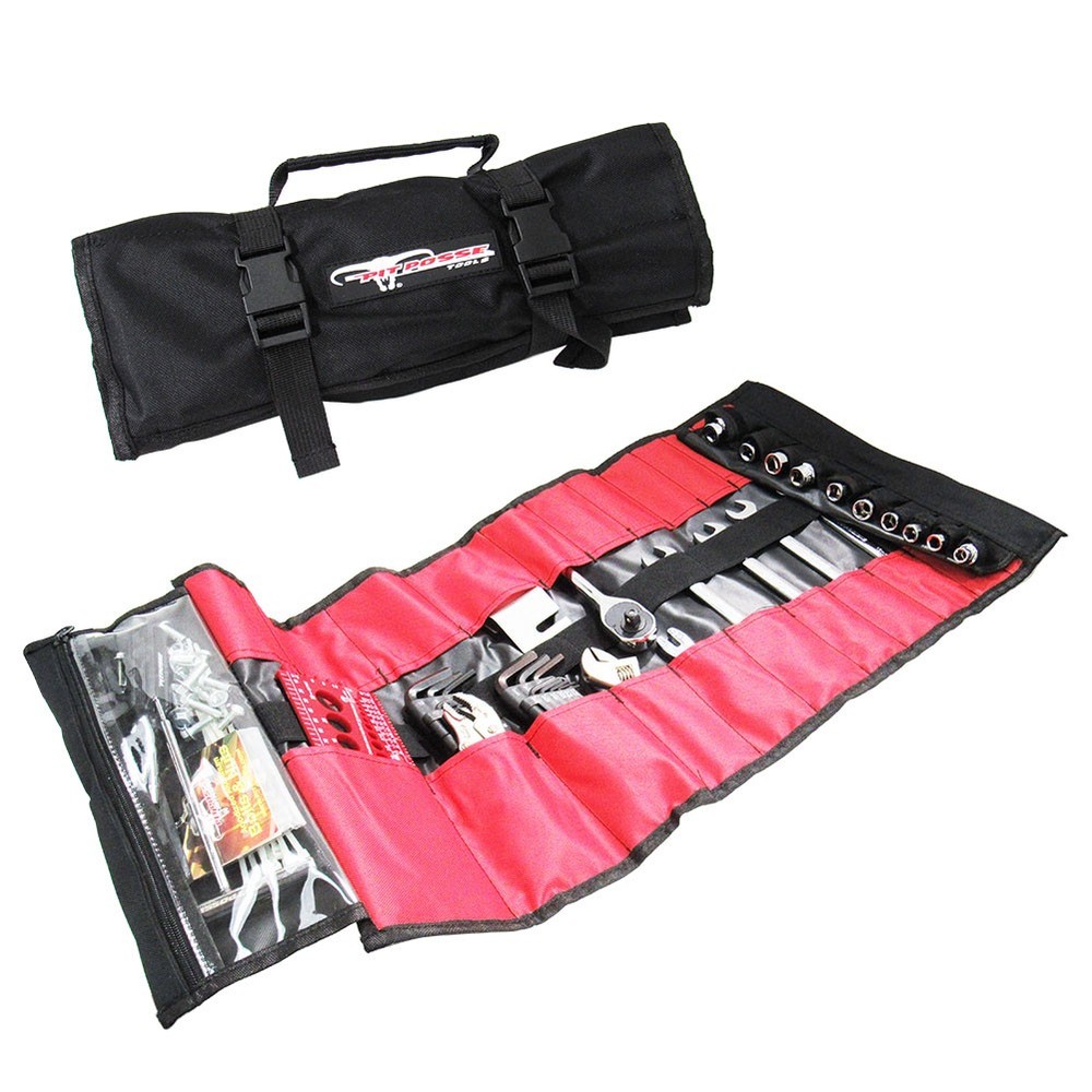 Pit Posse PP2740L 33 Pocket Tool Roll Organizer & 10 Tool Pouches