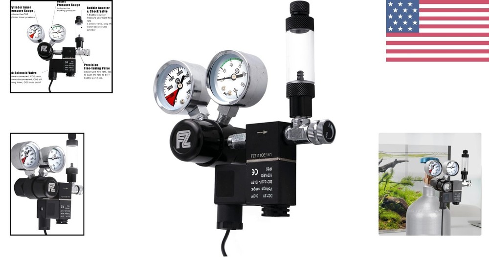 Efficient Aquarium CO2 Delivery - DC Regulator with Check Valve & Tools Included