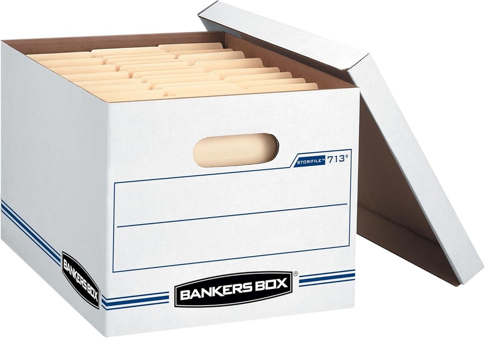 12 Pack Standard Duty File Storage Boxes Standard Assembly Removable Lid