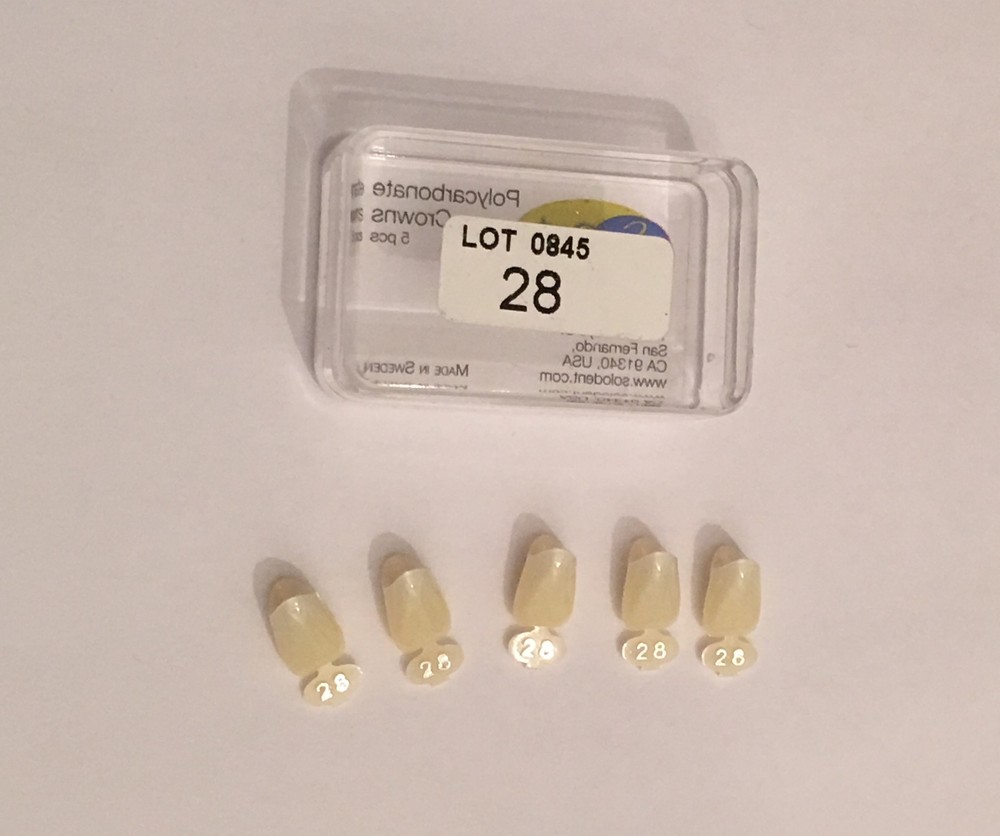 Dental Polycarbonate Temporary Crowns 5 pcs #28
