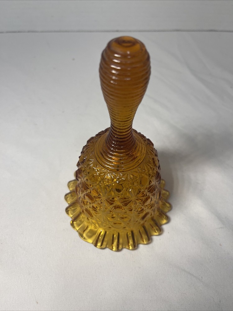 Vintage Fenton Colonial Amber Daisy & Button Bell