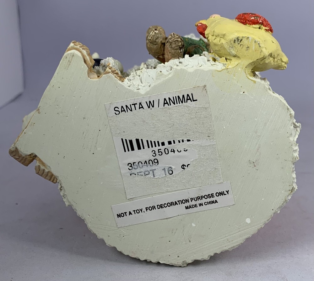 Patchwork Santa Figure With Animals 7”