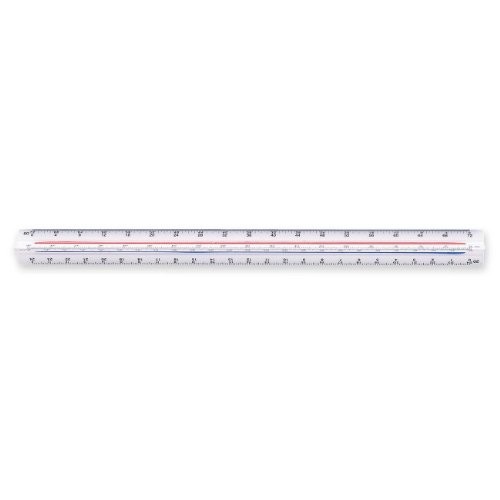 Staedtler 9871834BK Triangular Scale 12" White Plastic